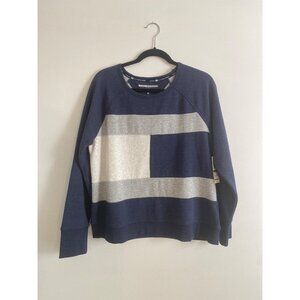 NWT Tommy Hilfiger Sport Women’s Blue & Gray Colorblock Sweatshirt Size L